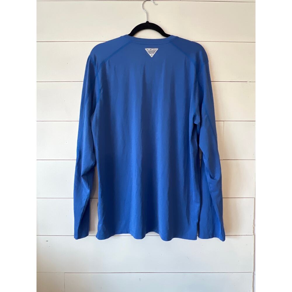 Columbia PFG terminal tackle sun protection fishing longsleeve shirt blue med - Picture 5 of 7